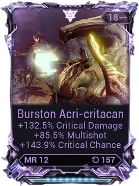 Warframe Riven Mod example showing negative and positive stats for market listing